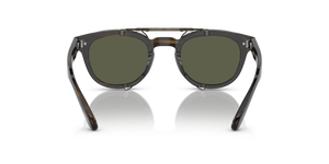 Oliver Peoples Sheldrake Flip-Up Clip、アンティークゴールドフレーム、グリーンレンズ - 画像 6