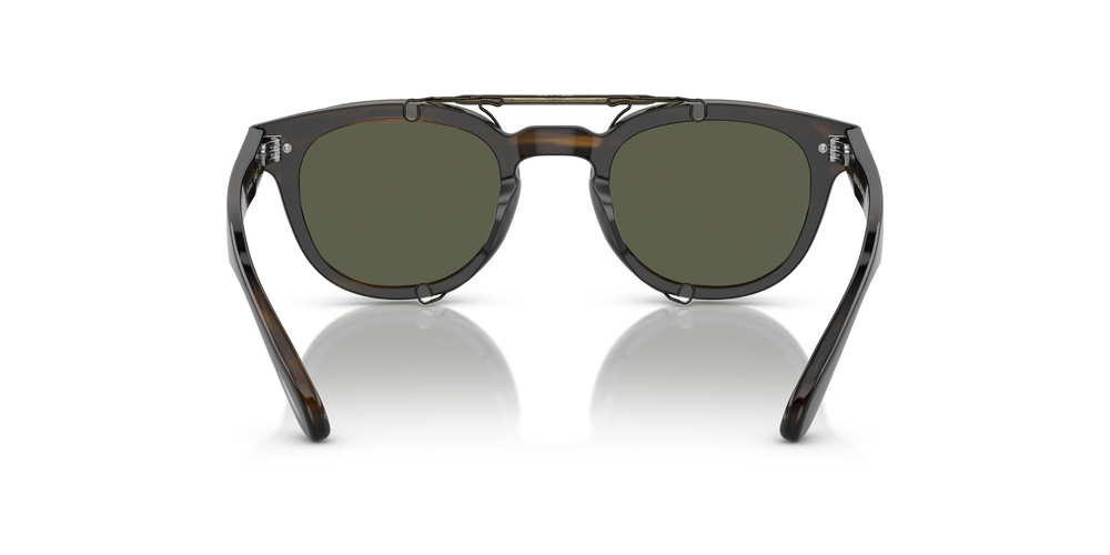 Oliver Peoples Sheldrake Flip-Up Clip with Antique Gold frame and