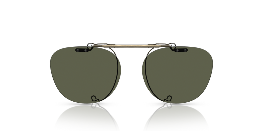 Oliver Peoples Sheldrake Flip-Up Clip avec une monture Or patiné et des verres Vert - image 1