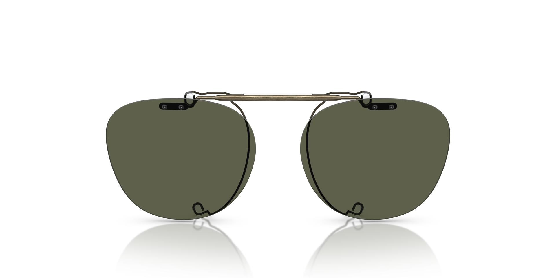 Oliver Peoples Sheldrake Flip-Up Clip with Antique Gold frame and