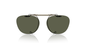 Oliver Peoples Sheldrake Flip-Up Clip con montura Oro Envejecido y lentes Verde - El 1
