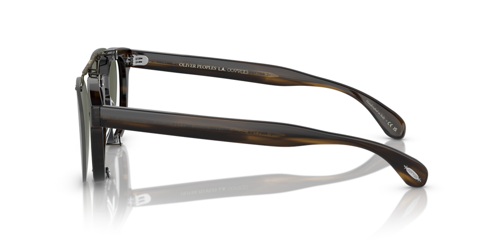Oliver Peoples Sheldrake Flip-Up Clip、アンティークゴールドフレーム、グリーンレンズ - 画像 5