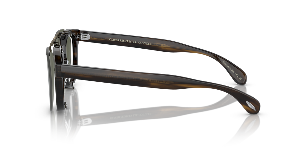 Oliver Peoples Sheldrake Flip-Up Clip with Antique Gold frame and