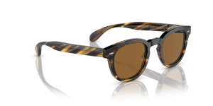 Oliver Peoples Sheldrake Sun Low Bridge Fit avec une monture Cocobolo et des verres Brun - L'image 3