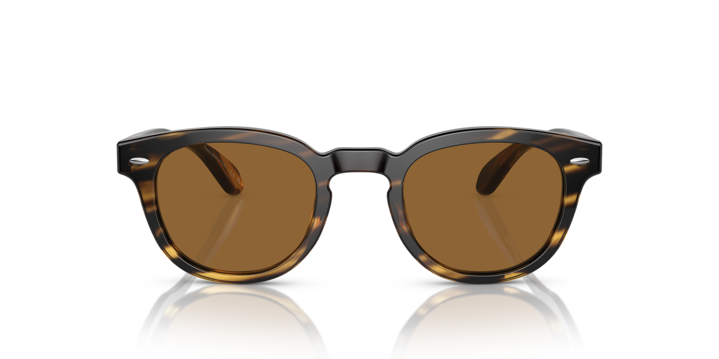 Sie Oliver Peoples Sheldrake Sun Low Bridge Fit mit Cocobolo Gestell und Braun Gläsern - Bild Gläser