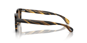 Oliver Peoples Sheldrake Sun Low Bridge Fit avec une monture Cocobolo et des verres Brun - L'image 4