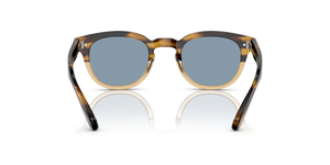 Oliver Peoples Sheldrake Sun avec une monture Dégradé bois de canary et des verres Bleu - L'image 5