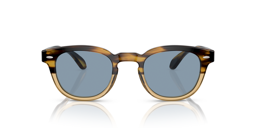 Oliver Peoples Sheldrake Sun avec une monture Dégradé bois de canary et des verres Bleu - L'image 2