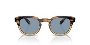 Oliver Peoples Sheldrake Sun with Canarywood Gradient frame and Blue lenses - Image 2