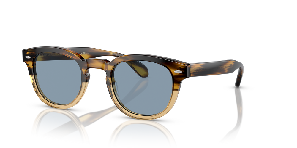 Oliver Peoples Sheldrake Sun with Canarywood Gradient frame and Blue lenses - Image 3