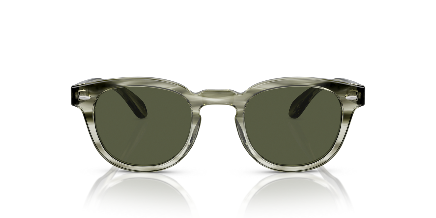 Oliver Peoples Sheldrake Sun with Washed Jade frame and Green lenses - Image Lenses