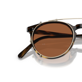 Sie Oliver Peoples O'Malley Clip mit Gold Gestell und Braun Gläsern - Variant