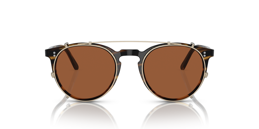 Oliver Peoples O'Malley Clip with Gold frame and Brown lenses