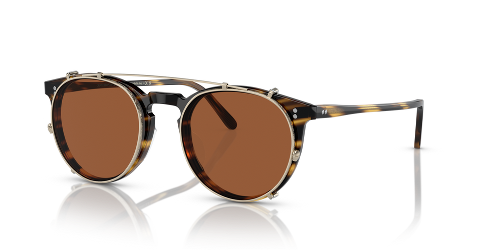 Sie Oliver Peoples O'Malley Clip mit Gold Gestell und Braun Gläsern - bild 2