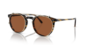 Sie Oliver Peoples O'Malley Clip mit Gold Gestell und Braun Gläsern - bild 2
