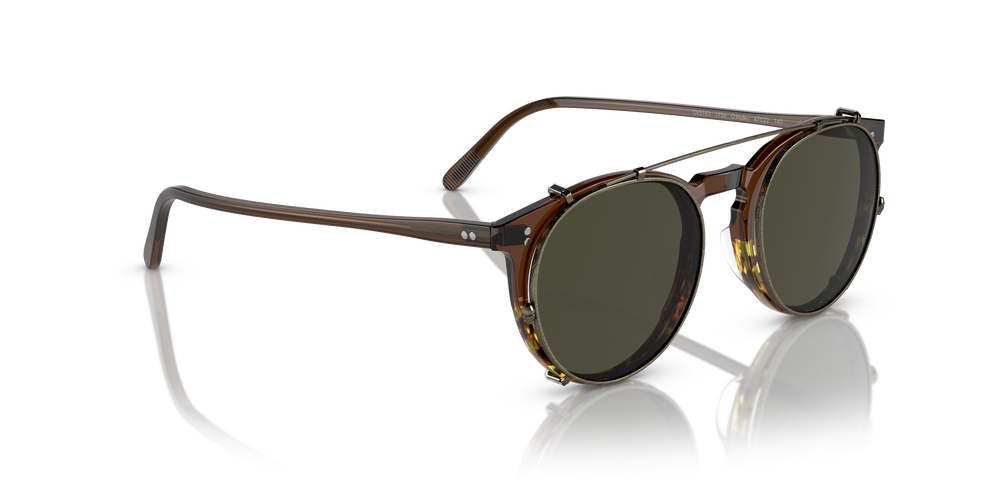 Oliver Peoples O'Malley Clip with Antique Gold frame and Green lenses - Image 4