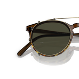 Oliver Peoples O'Malley Clip with Antique Gold frame and Green lenses - Variant