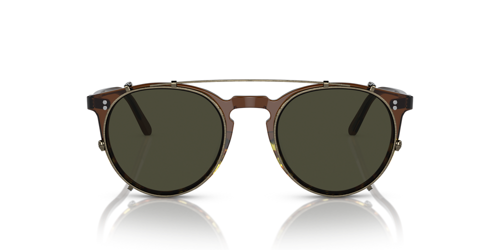 Oliver Peoples O'Malley Clip、アンティークゴールドフレーム、グリーンレンズ - 画像 3