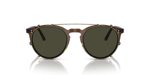 Oliver Peoples O'Malley Clip、アンティークゴールドフレーム、グリーンレンズ - 画像 3