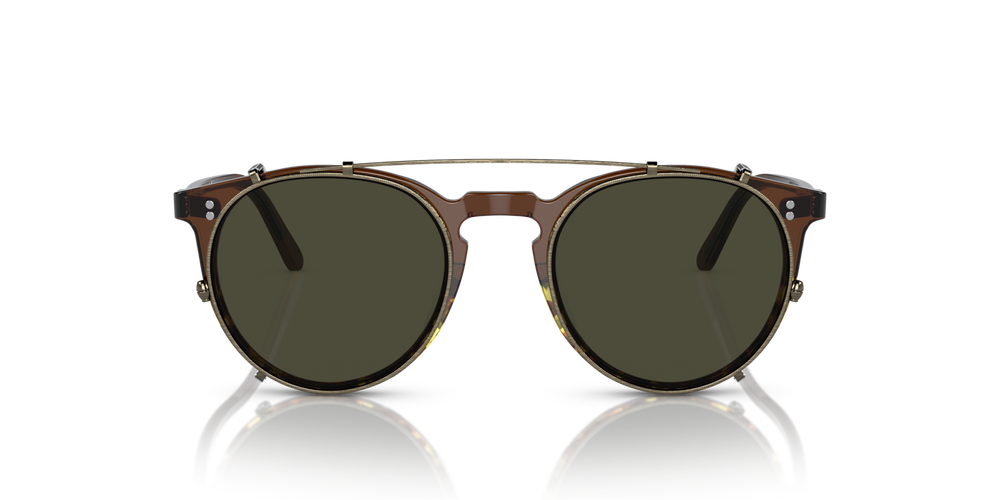 Oliver Peoples O'Malley Clip with Antique Gold frame and Green lenses - image 3
