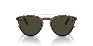 Oliver Peoples O'Malley Clip with Antique Gold frame and Green lenses - image 3