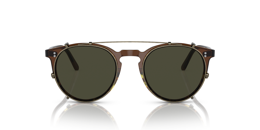 Oliver Peoples O'Malley Clip with Antique Gold frame and Green lenses - Image 3