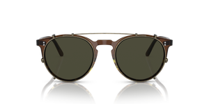 Oliver Peoples O'Malley Clip with Antique Gold frame and Green lenses - Image 3