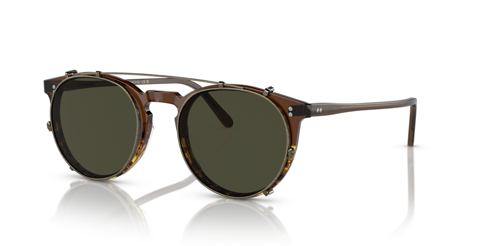 Oliver Peoples O'Malley Clip with Antique Gold frame and Green lenses - image 2
