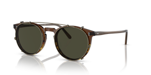 Oliver Peoples O'Malley Clip with Antique Gold frame and Green lenses - image 2