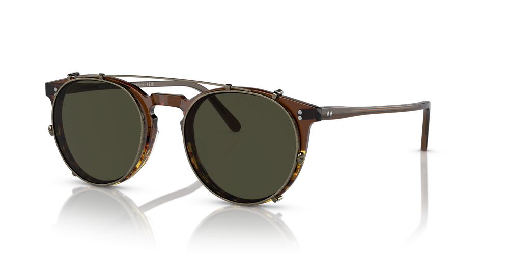 Oliver Peoples O'Malley Clip with Antique Gold frame and G-15