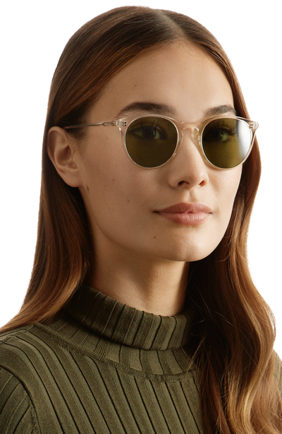 Oliver Peoples O'Malley Sun with 362-Horn frame and Brown lenses