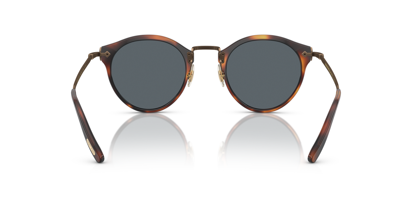 Oliver Peoples OP-505 Sun with Dark Mahogany-Bronze frame and Blue