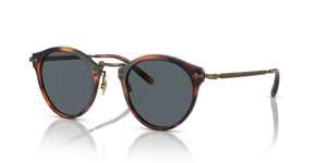 Oliver Peoples OP-505 Sun with Dark Mahogany-Bronze frame and Blue lenses - Image 1