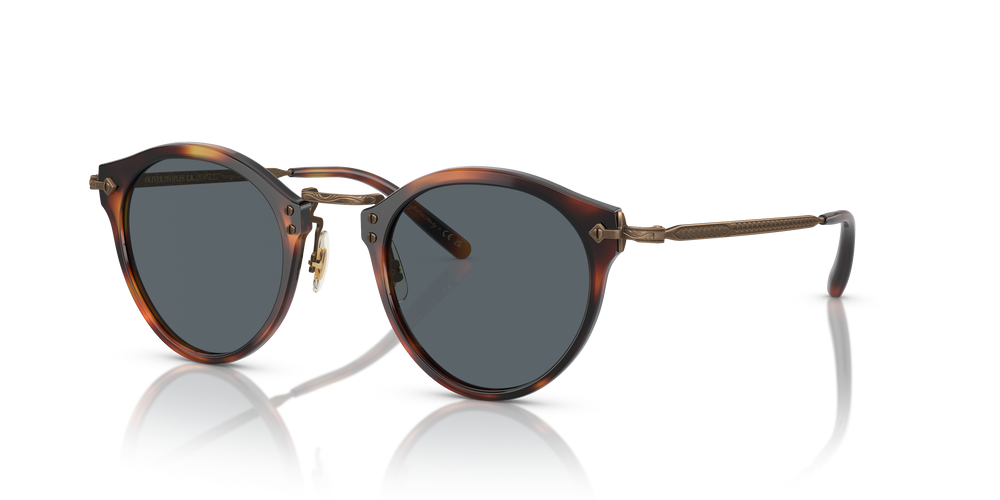 Oliver Peoples OP-505 Sun with Dark Mahogany-Bronze frame and Blue lenses - Image 4