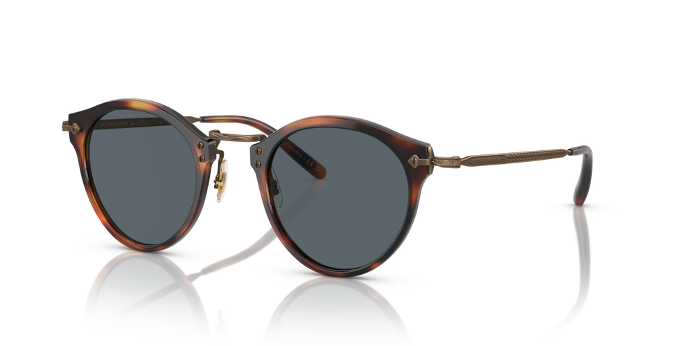 Oliver Peoples OP-505 Sun with Dark Mahogany-Bronze frame and Blue lenses - image 4