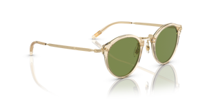 Oliver Peoples OP-505 Sun con montatura Camoscio-Oro e lenti  Verde - L'immagine 3