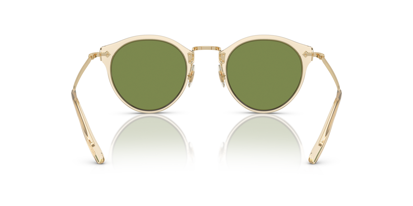 Oliver Peoples OP-505 Sun with Buff-Gold frame and Green lenses