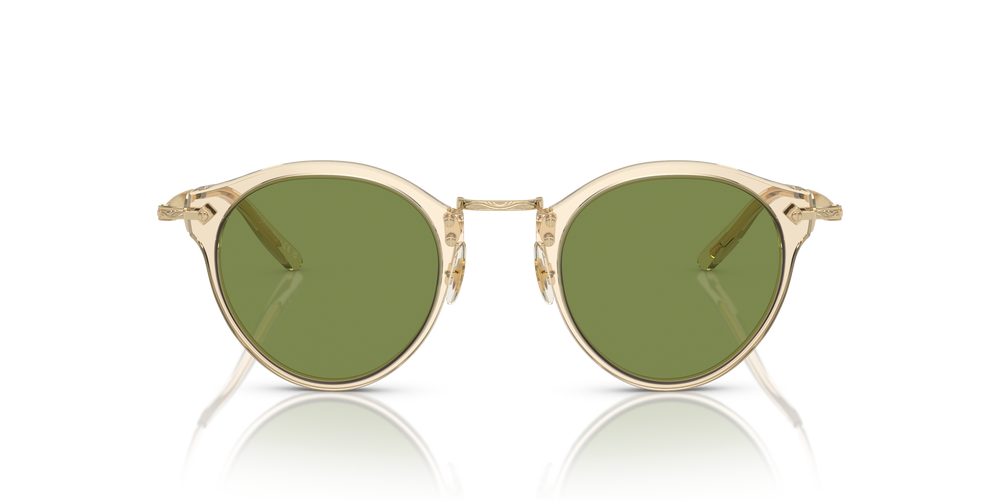 Oliver Peoples OP-505 Sun con montatura Camoscio-Oro e lenti  Verde - L'immagine 2