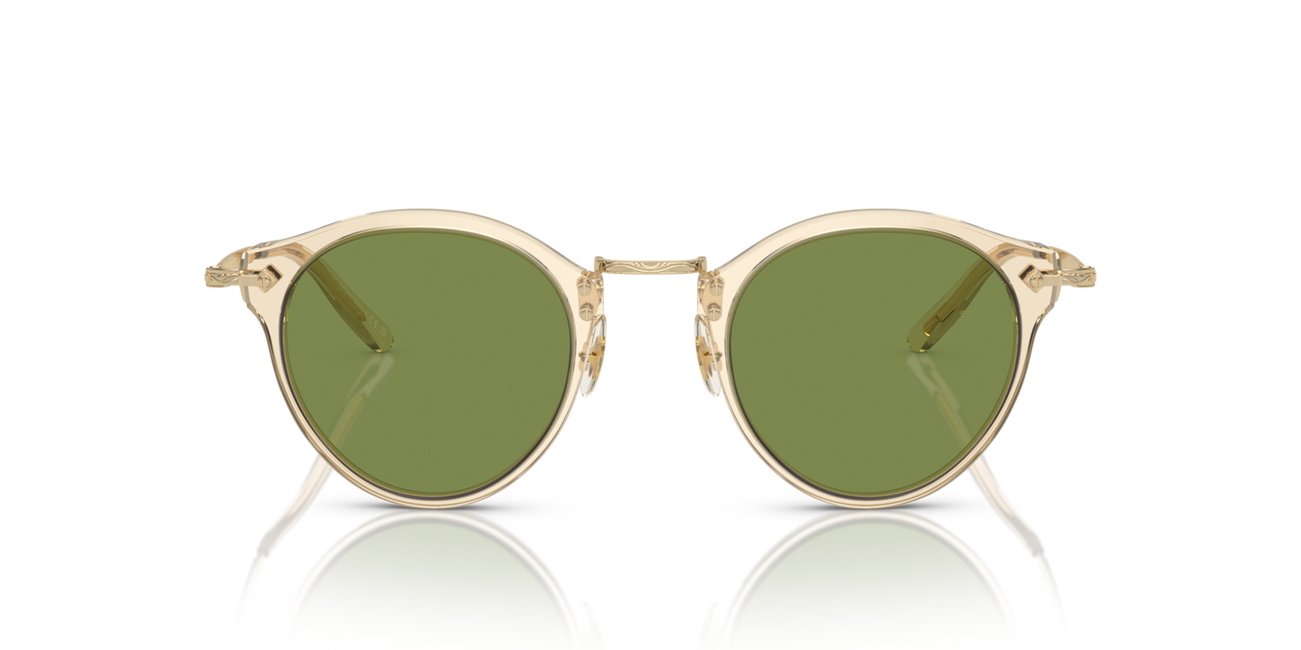 Oliver Peoples OP-505 Sun with Buff-Gold frame and Green lenses - Image Filigrees
