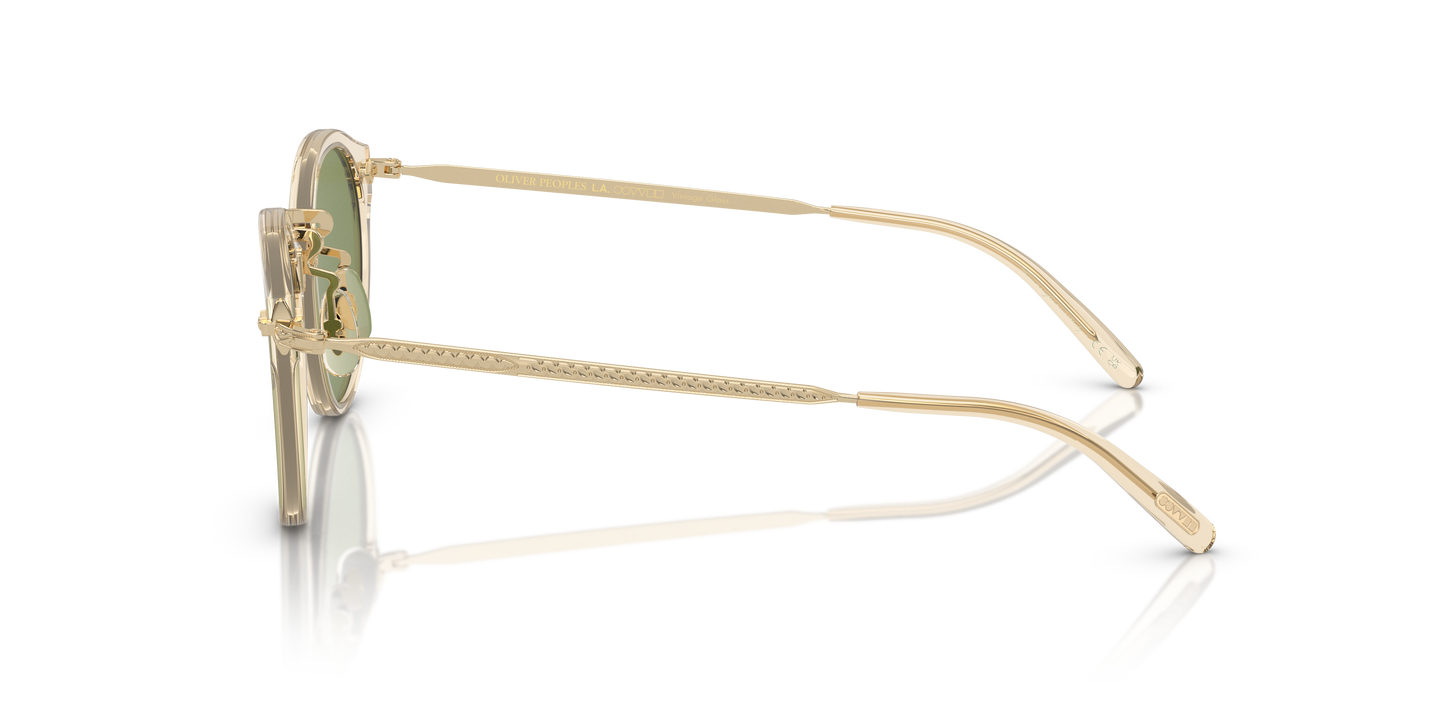 Oliver Peoples OP-505 Sun の バフ-ゴールド フレームと グリーン