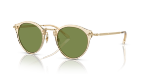 Oliver Peoples OP-505 Sun with Buff-Gold frame and Green lenses - Image 1