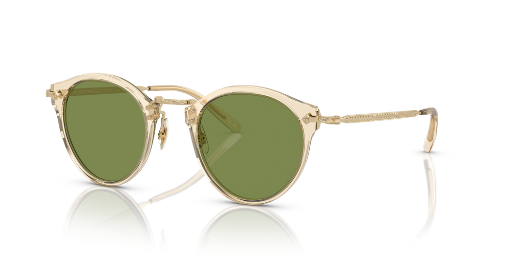 Oliver Peoples OP-505 Sun with Buff-Gold frame and Green lenses