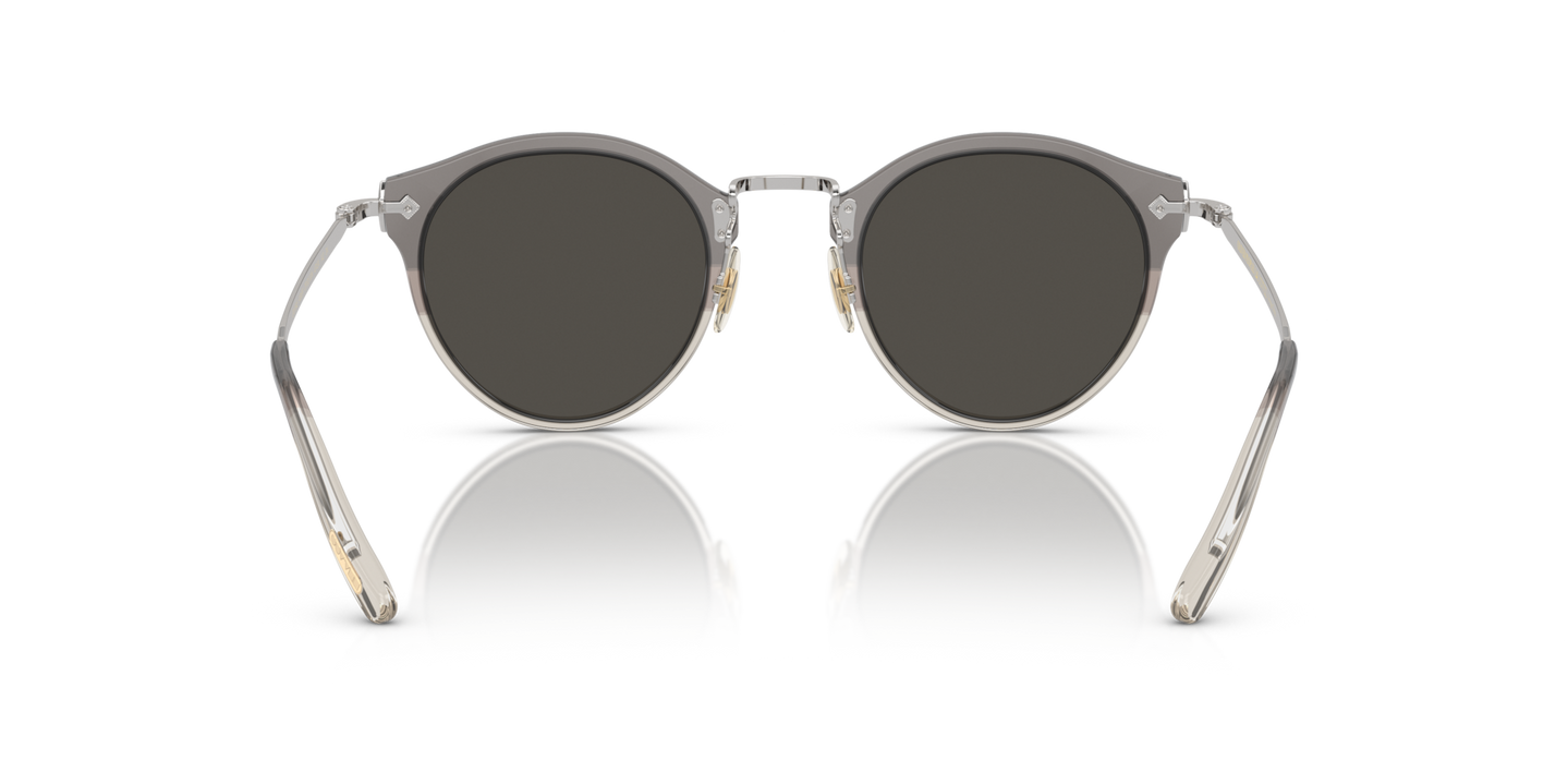Oliver Peoples OP-505 Sun with Vintage Grey Fade-Silver frame and Gold lenses - Image Nosepads