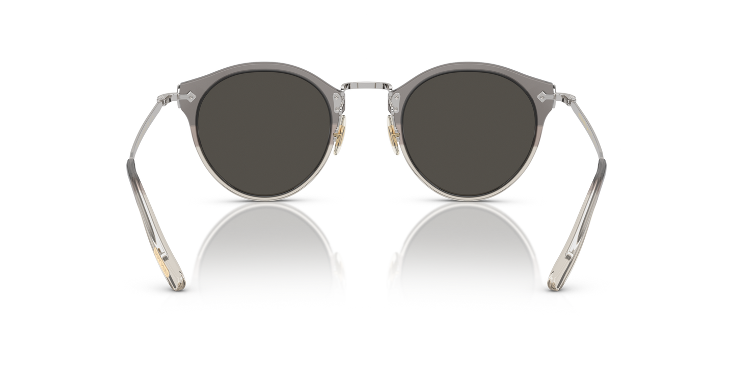Oliver Peoples OP-505 Sun with Vintage Grey Fade-Silver frame and Gold lenses - Image Nosepads