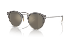 Oliver Peoples OP-505 Sun with Vintage Grey Fade-Silver frame and Gold lenses - image 1