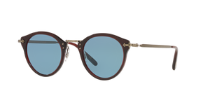 Sie Oliver Peoples OP-505 Sun mit Bordeaux Bark Gestell und Blau Gläsern - bild 1