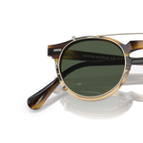 Sie Oliver Peoples Gregory Peck Clip mit Gold Gestell und Grün Gläsern - Variant