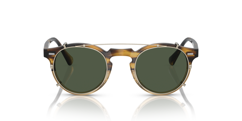 【美品】OLIVER PEOPLES Pakalas サングラス ブラピ ケース Oliver Peoples Gregory Peck Clip with Gold frame and G-15