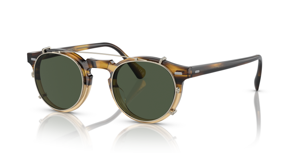 Oliver Peoples Gregory Peck Clip with Gold frame and Green lenses - Image 2