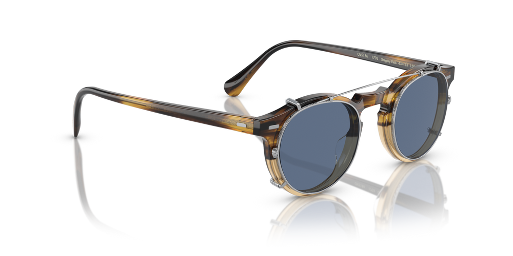 Oliver Peoples Gregory Peck Clip con montura Plateado y lentes Azul - imagen 4